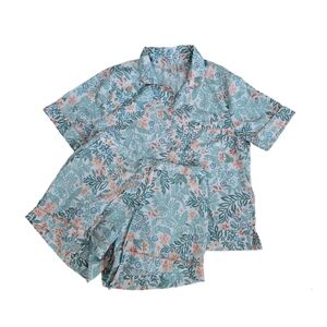 Joie Green Tropical Floral Pajama Lounge Set - M